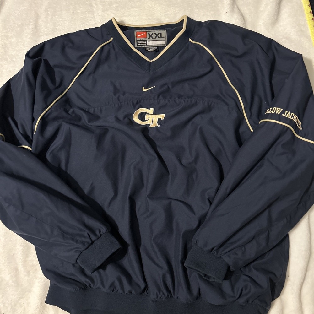 Nike Georgia Tech Yellow Jackets Pullover Windbreaker Jacket XXL Navy